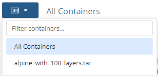 Container search modal