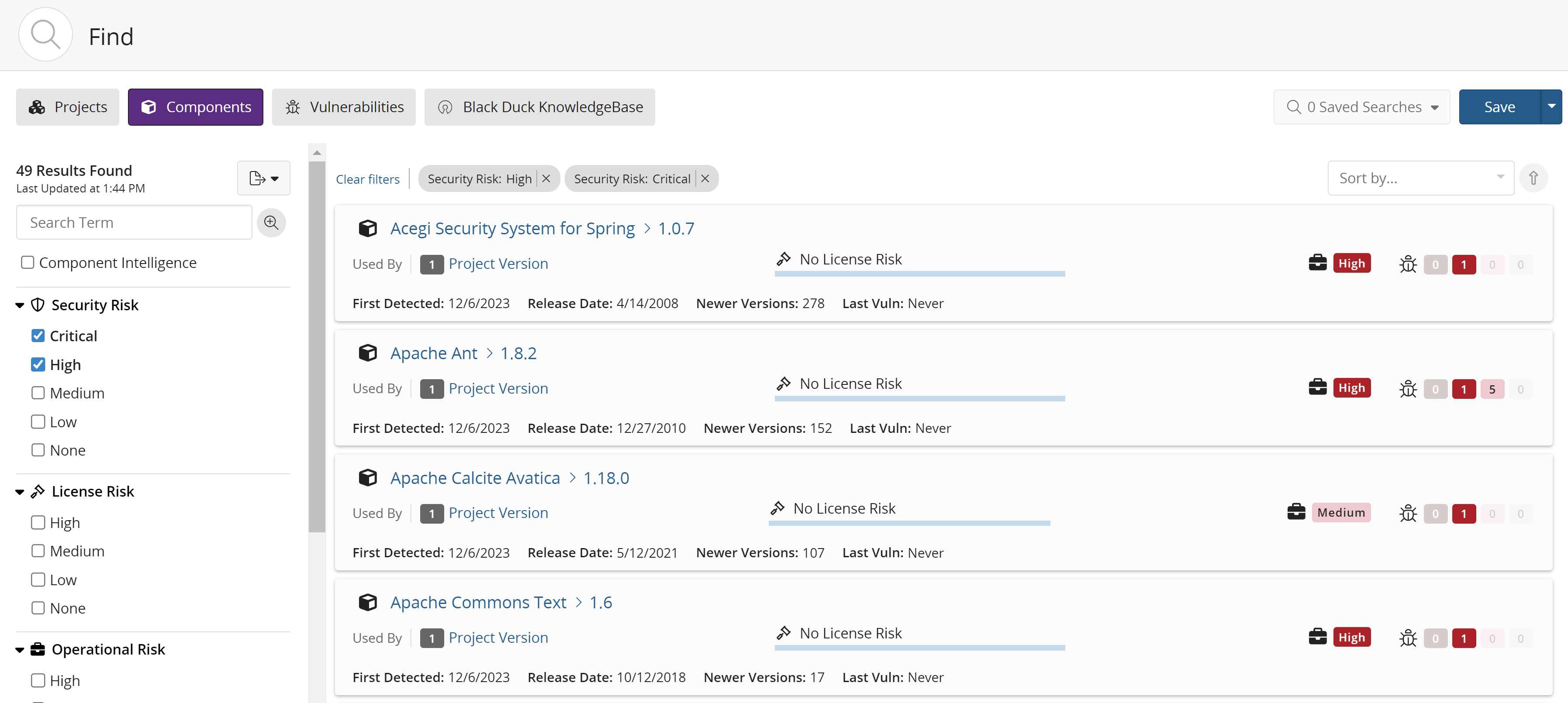 Black Duck KnowledgeBase Search Results